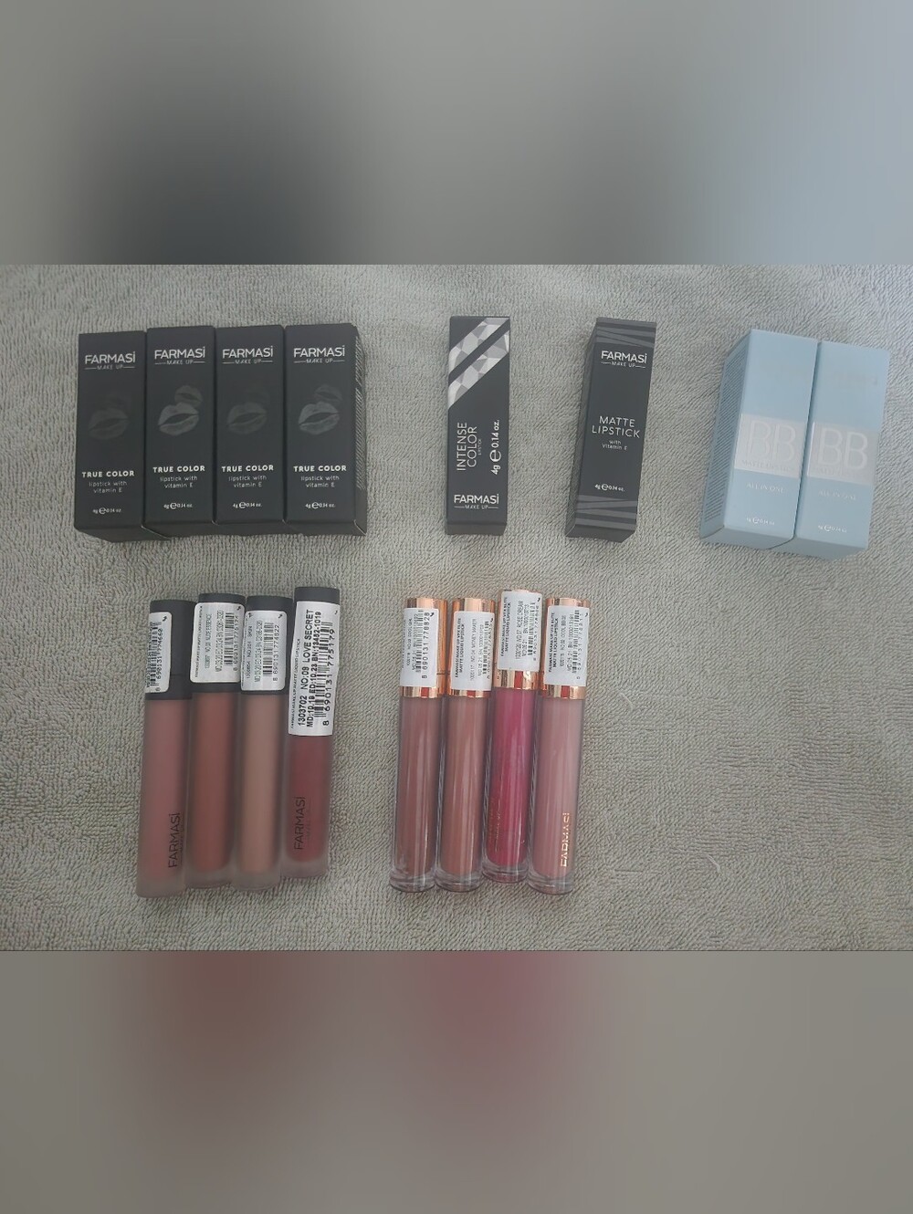 16 Pc Farmasi Lip Gloss & Liquid Lipstick Lot - Brown, Nude, Pink & Mauve Shades